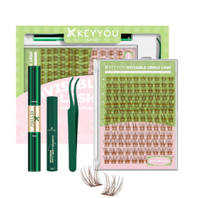 KEYYOU Fairy Lash Clusters Kit front view with packaging