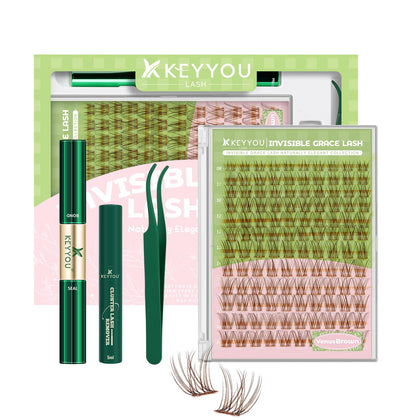 KEYYOU Fairy Lash Clusters Kit front view with packaging