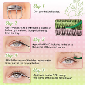 KEYYOU Fairy Wink Lash Clusters D Curl 144Pcs side view
