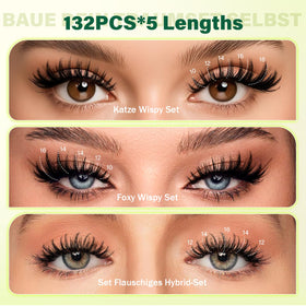 KEYYOU Flora Lash Clusters Kit showing fluffy lash clusters in packaging