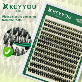 KEYYOU Flora Lash Clusters Kit with waterproof lash glue