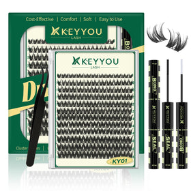 KEYYOU KY01 Lash Clusters Kit with packaging and contents