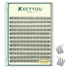 KEYYOU KY10 Natural Lash Clusters kit including 120 pcs and tweezers