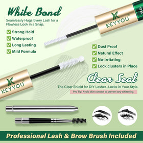 KEYYOU Lash Bond & Seal side view, highlighting brush applicator