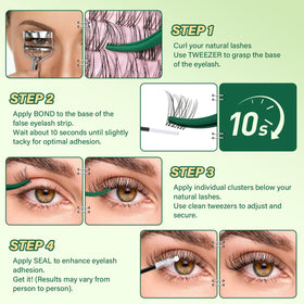 KEYYOU Lash Bond & Seal with false eyelashes and makeup tools