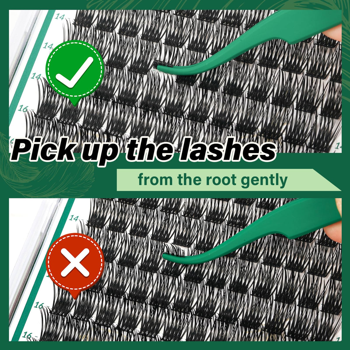 KEYYOU Lash Clusters 18mm individual lashes side view
