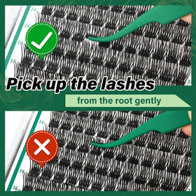 KEYYOU Lash Clusters 18mm individual lashes side view