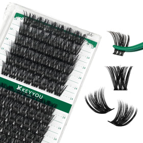 KEYYOU Lash Clusters 96 Pcs tray front view