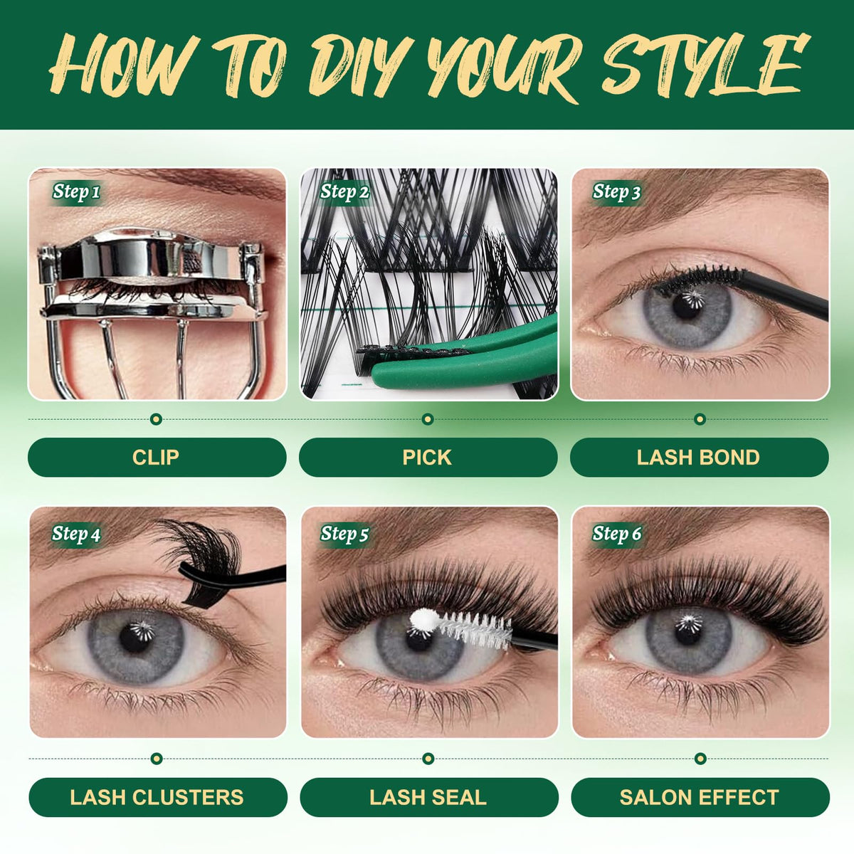 KEYYOU lash clusters in a makeup kit
