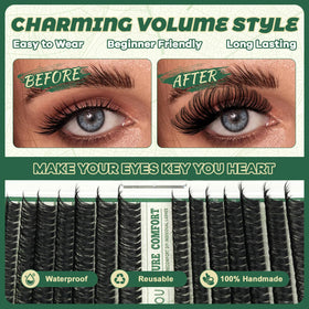 KEYYOU Lash Clusters in natural makeup setting