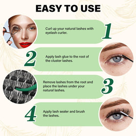 KEYYOU Lash Clusters in use during makeup application