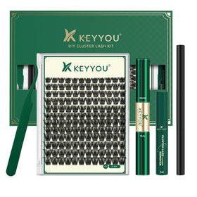 KEYYOU Lash Clusters Kit 144pcs with various lash sizes