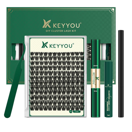 KEYYOU Lash Clusters Kit 144pcs with various lash sizes