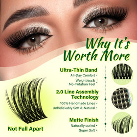 KEYYOU Lash Clusters Kit applicators and lash brush