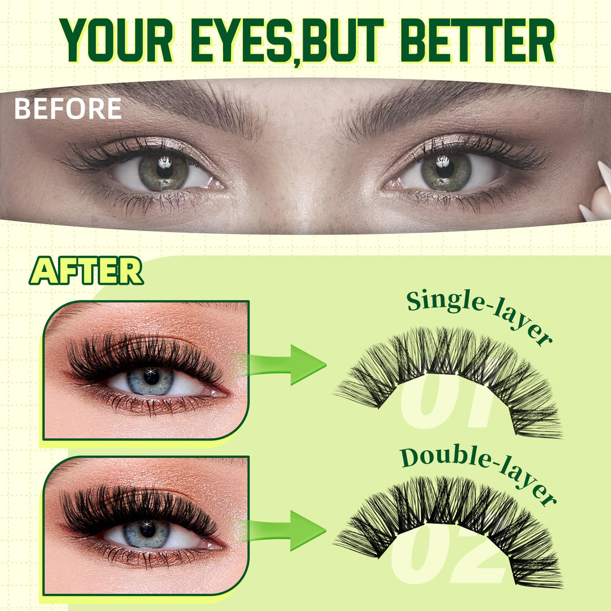 KEYYOU Lash Clusters Kit contents including lashes and glue