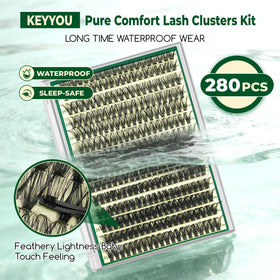 KEYYOU Lash Clusters Kit contents laid out for display