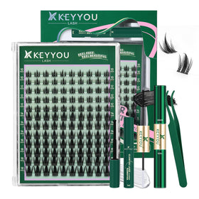 KEYYOU Lash Clusters Kit front view with 120 individual lash clusters