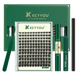KEYYOU Lash Clusters Kit front view with 144 clusters
