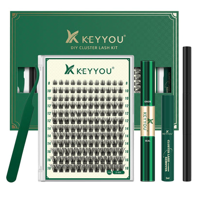 KEYYOU Lash Clusters Kit front view with all components