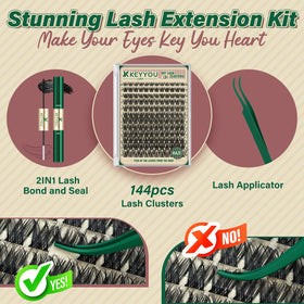 KEYYOU Lash Clusters Kit lifestyle use on model