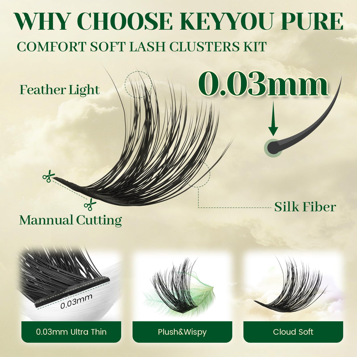 KEYYOU Lash Clusters Kit packaging side view