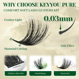 KEYYOU Lash Clusters Kit packaging side view