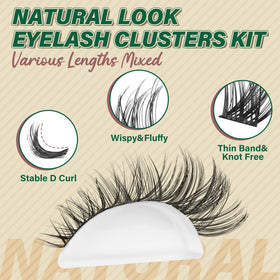 KEYYOU Lash Clusters Kit showing various lengths