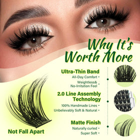 KEYYOU Lash Clusters Kit tools including bond, seal, and remover