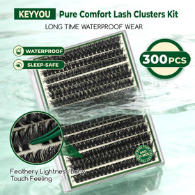 KEYYOU Lash Clusters Kit with all components laid out