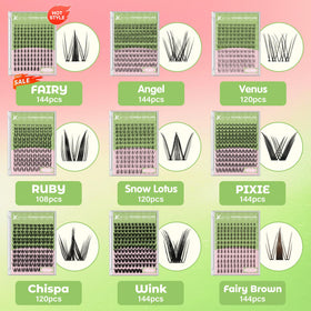 KEYYOU lash clusters kit with brush and remover oil