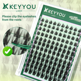 KEYYOU Lash Clusters Kit with waterproof lash bond and seal