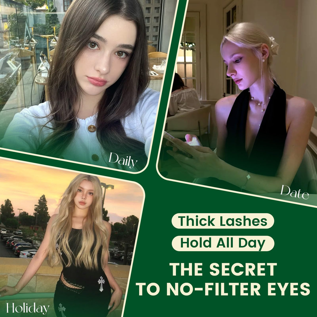 KEYYOU lash clusters showing different lengths for styling options