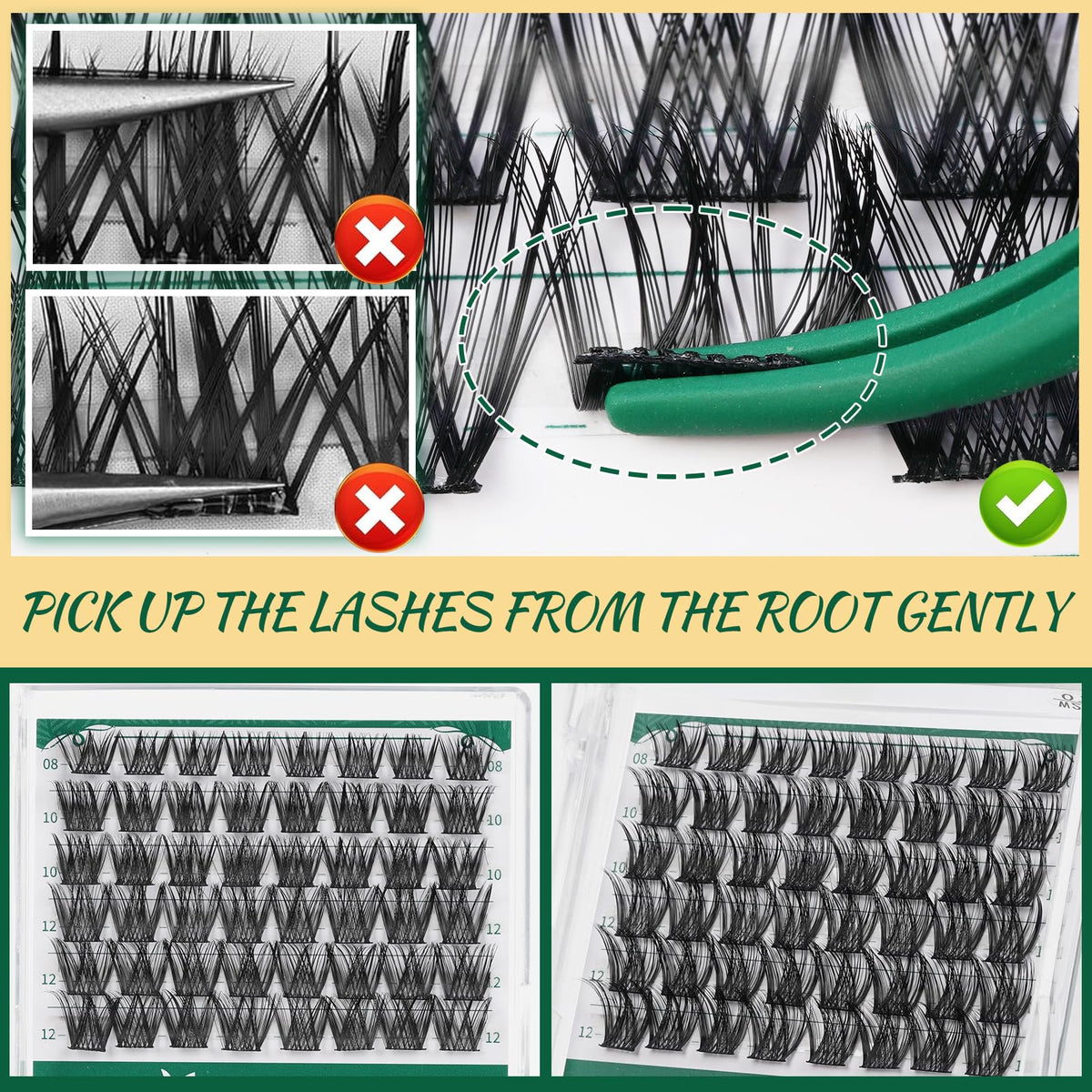 KEYYOU Lash Clusters side view