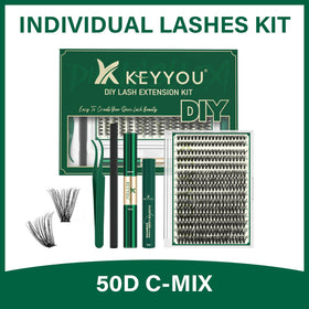 KEYYOU Lash Extension Kit components arranged neatly