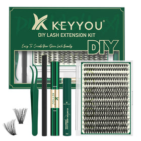 KEYYOU Lash Extension Kit front view with 300 lash clusters