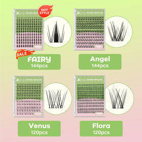 KEYYOU lash glue tube next to lash clusters