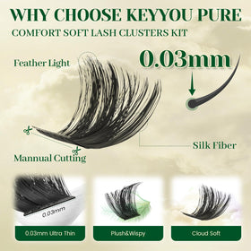 KEYYOU lash remover bottle with lash clusters kit
