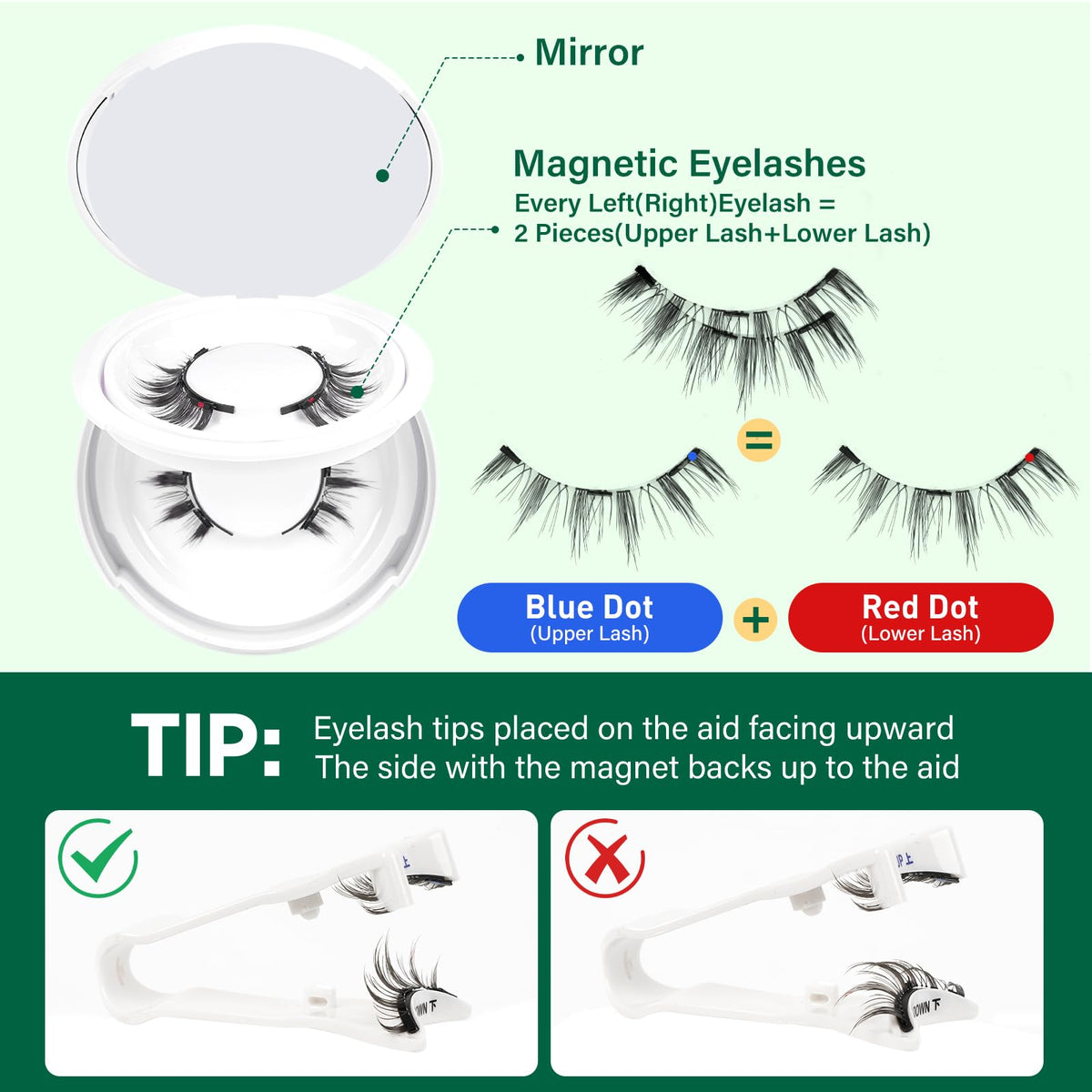 KEYYOU Magnetic Eyelashes with detailed instructions