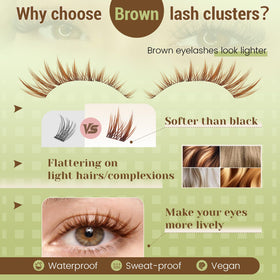 KEYYOU Manga Brown Lash Clusters worn by model