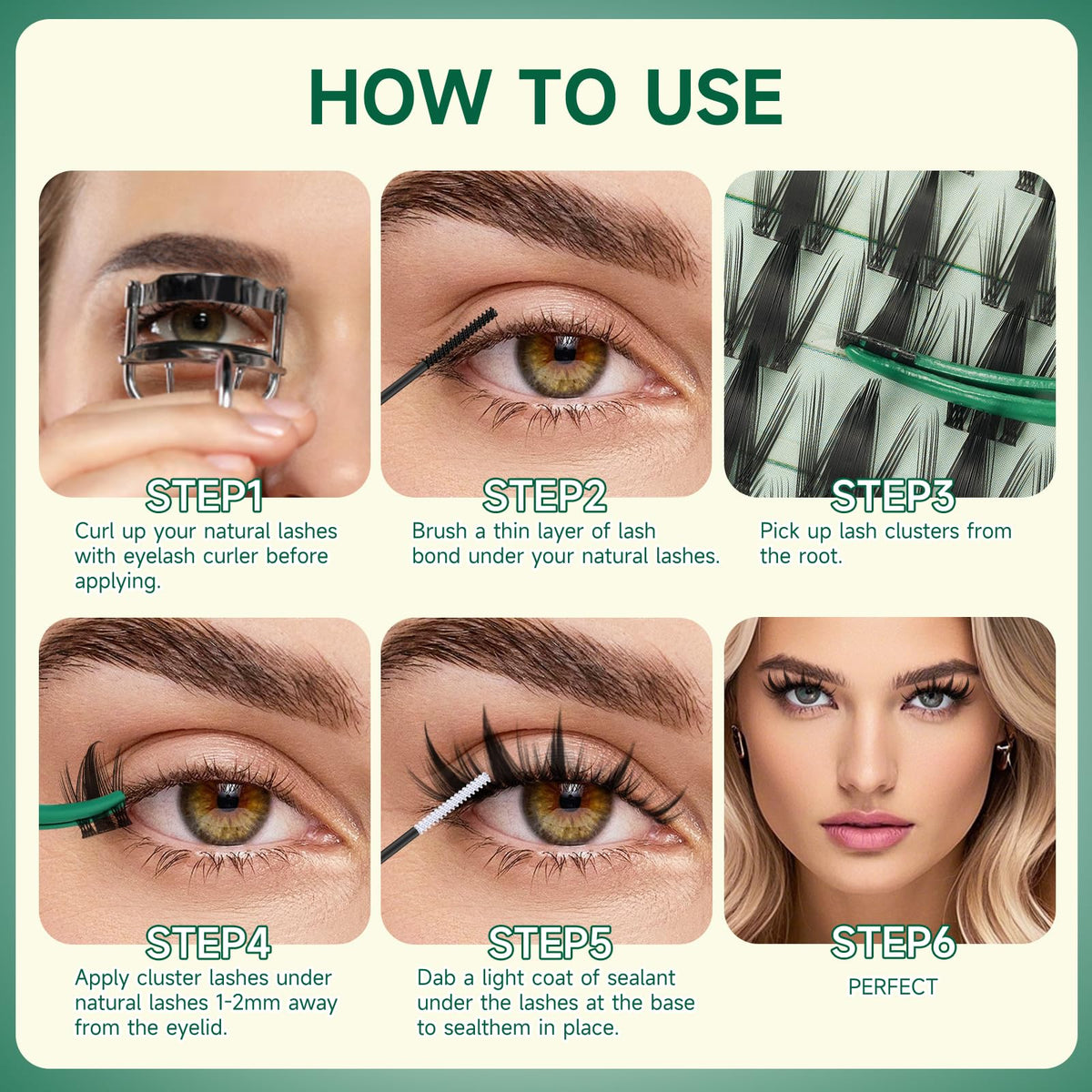 KEYYOU Manga Lash Clusters in use during makeup application
