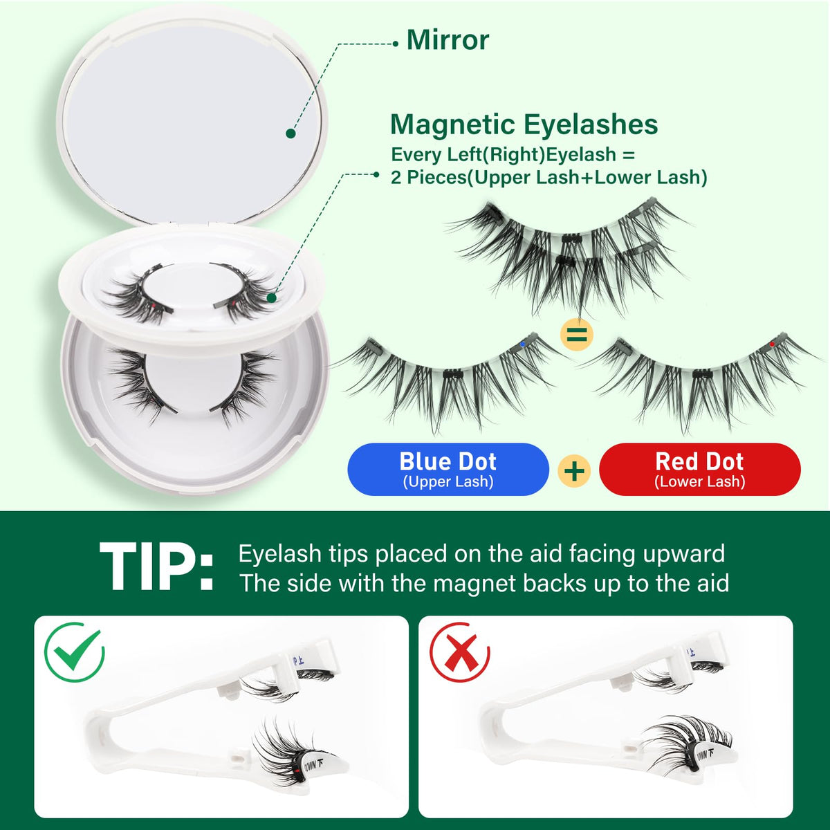 KEYYOU Reusable Magnetic Eyelashes showing different styles