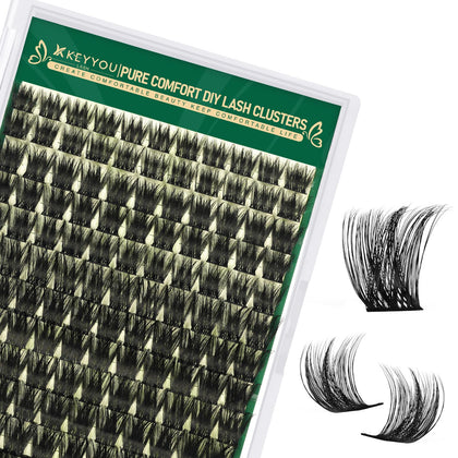KEYYOU Thick Volume Lash Clusters Kit front view with 132 pieces