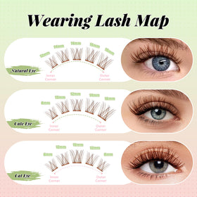KEYYOU Venus Brown Lash Clusters on model's eyes