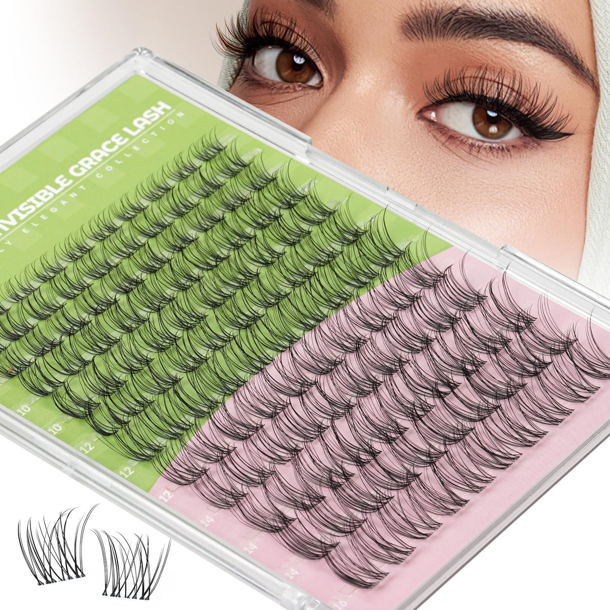 KEYYOU Venus Lash Clusters C Curl 8-16MM front view