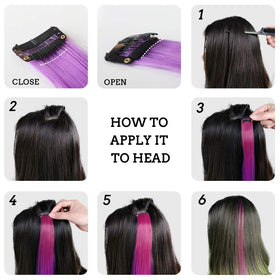 KGBFASS blue clip-in hair extensions in use