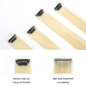 KGBFASS Clip-in Hair Extensions 16Pcs close-up of clips