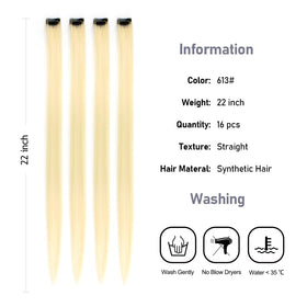 KGBFASS Clip-in Hair Extensions 16Pcs packaging
