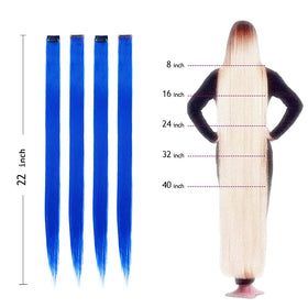 KGBFASS Clip in Hair Extensions purple and blue side view