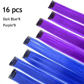 KGBFASS Clip in Hair Extensions showing purple and dark blue colours