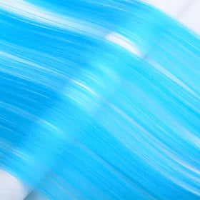 KGBFASS Light Blue Clip in Hair Extensions 20 Inch styled on model